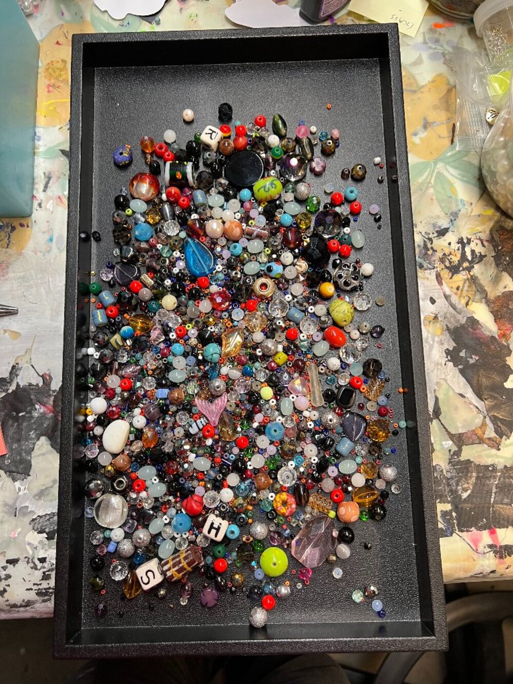 1+ Pound Glass Craft Bead Mix Lot 2